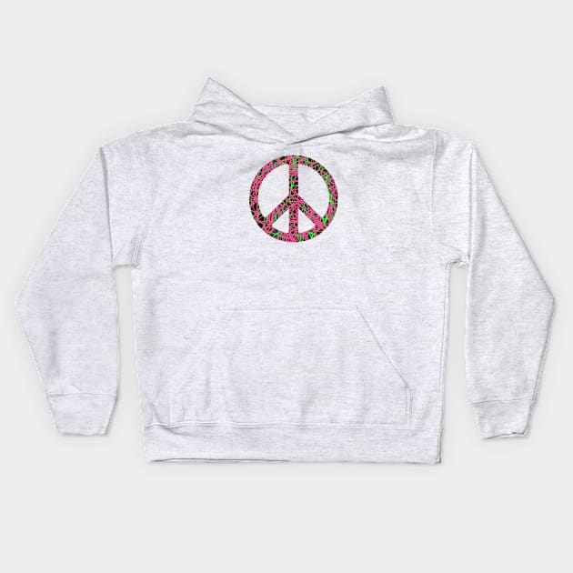 World Peace Sign Vibrant Art Graffiti Activist Kids Hoodie by PlanetMonkey